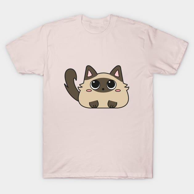 Cute siamese kitten T-Shirt by LunMoony